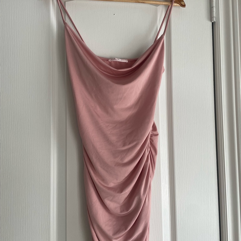 Pink Ruched Midi Dress - Picture 3 of 5